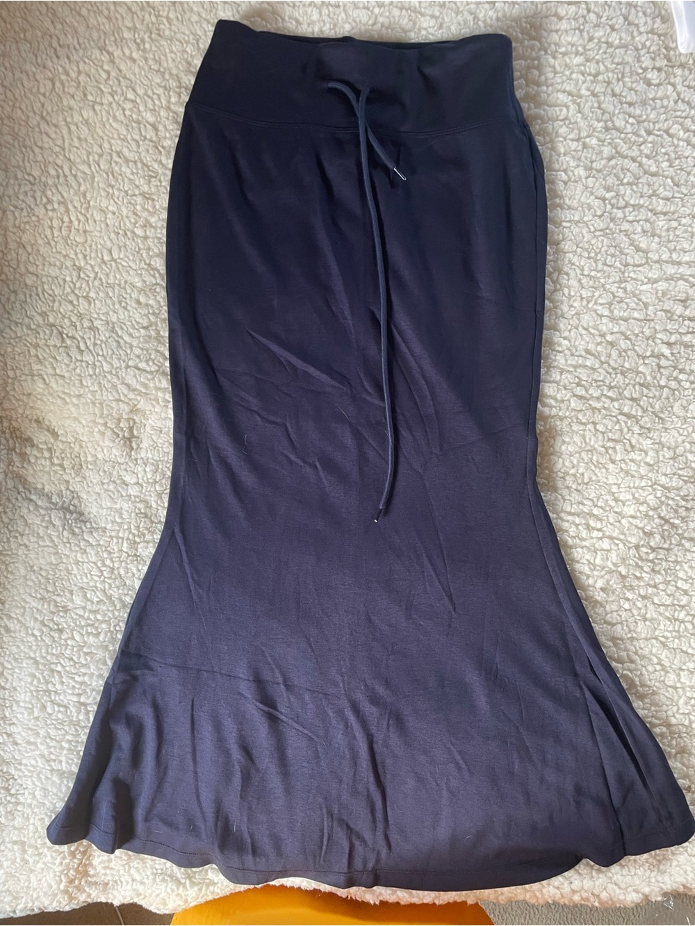 HALARA Navy Drawstring Maxi Skirt with Flared Hem